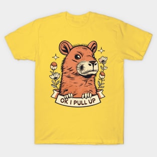 Ok I Pull Up Capybara Indie Aesthetic T-Shirt